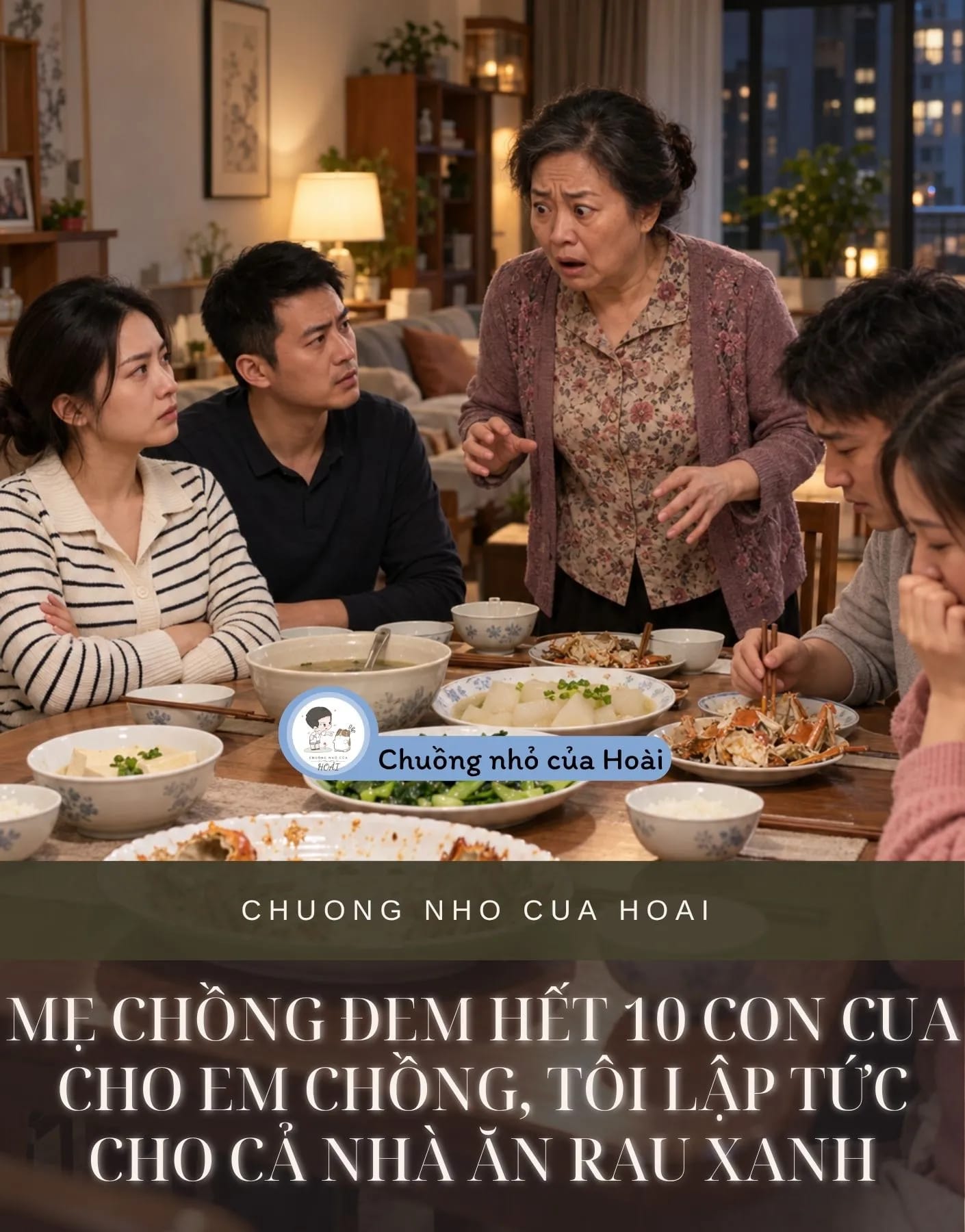 Ảnh bìa MẸ CHỒNG ĐEM HẾT 10 CON CUA CHO EM CHỒNG, TÔI LẬP TỨC CHO CẢ NHÀ ĂN RAU XANH